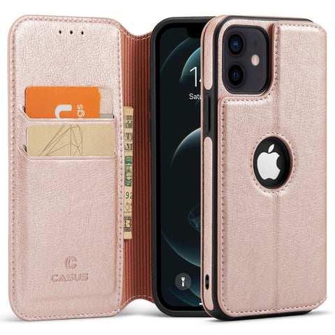 iPhone 11 Case Wallet Leather Card Holder Logo View Cover