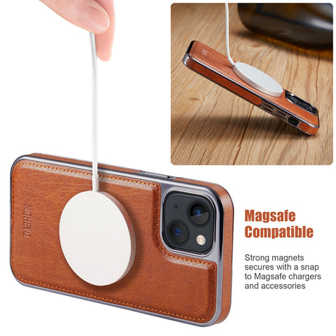 iPhone 14 Plus Case MagSafe Compatible Removable Magnetic Wallet Cover