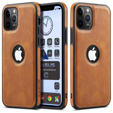 iPhone 12 | iPhone 12 Pro Case Logo View Leather Slim Luxury Classic Cover