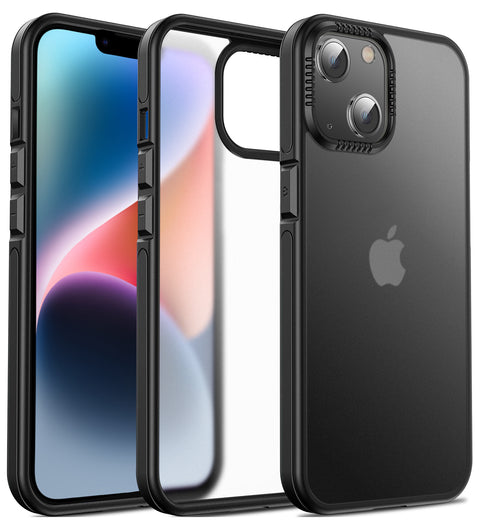 iPhone 14 Frosted Matte Case Shockproof TPU Frame Cover