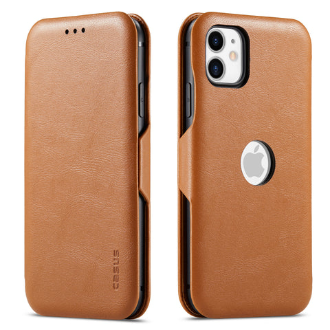 Casus® Slim Logo View Smooth Leather Magnetic Wallet Case For iPhone 11 | iPhone 11 Pro Max