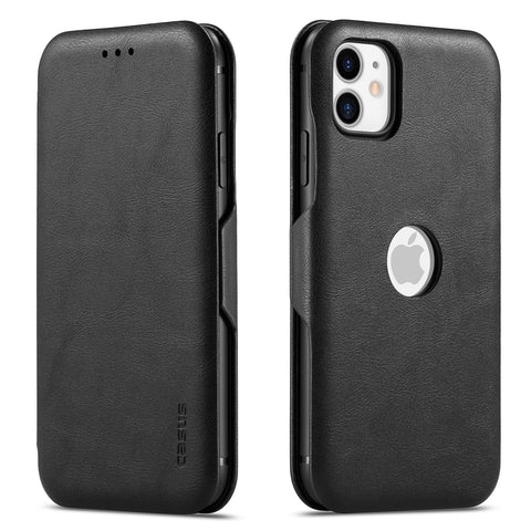 Casus® Slim Logo View Smooth Leather Magnetic Wallet Case For iPhone 11 | iPhone 11 Pro Max