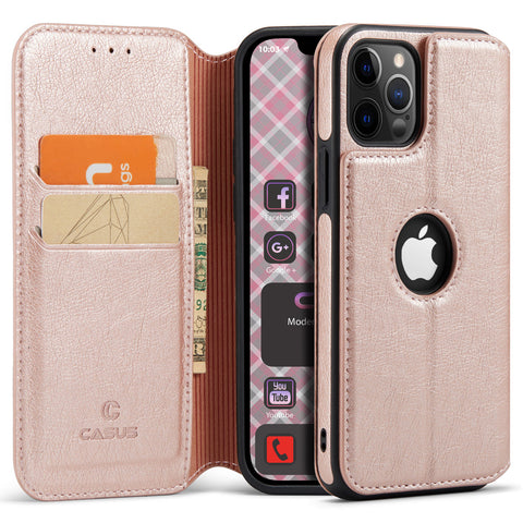 iPhone 11 Pro Max Case Wallet Leather Card Holder Logo View Cover