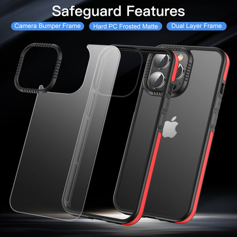 iPhone 13 Pro Max Frosted Matte Case Shockproof TPU Frame Cover