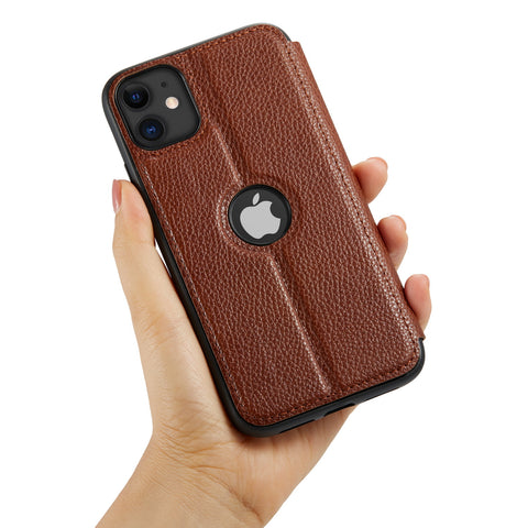 Casus® Slim Logo View Smooth Leather Magnetic Wallet Case For iPhone 11 | iPhone 11 Pro Max