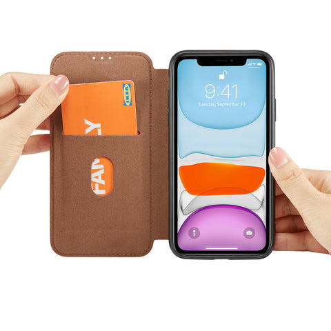 Casus® Slim Logo View Smooth Leather Magnetic Wallet Case For iPhone 11 | iPhone 11 Pro Max