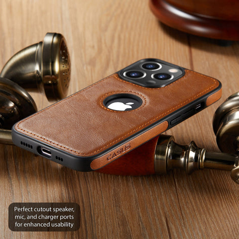 iPhone 13 Pro Max Logo View Case Leather Slim Luxury Classic Cover