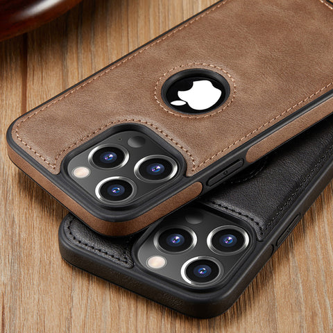iPhone 12 Pro Max Case Logo View Leather Slim Luxury Classic Cover