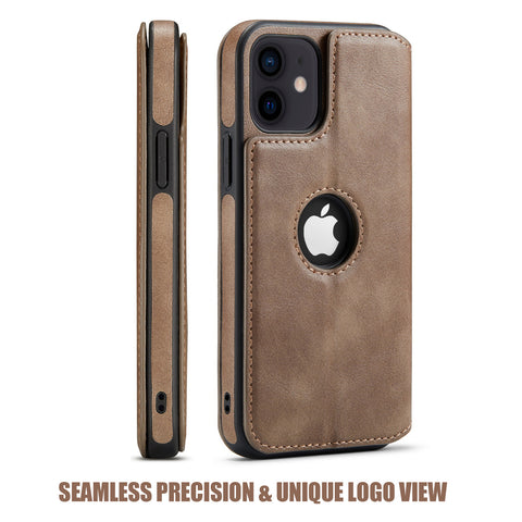 iPhone 11 Case Wallet Leather Card Holder Logo View Cover