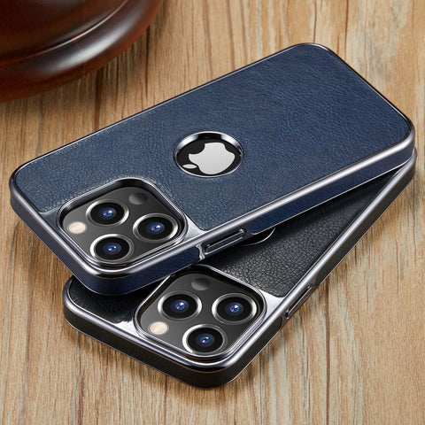 iPhone 13 Pro Max Case Shockproof Logo View Premium Vegan Leather Cover