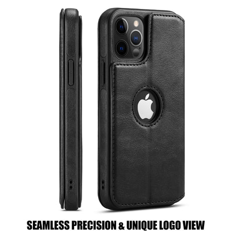 iPhone 11 Pro Max Case Wallet Leather Card Holder Logo View Cover