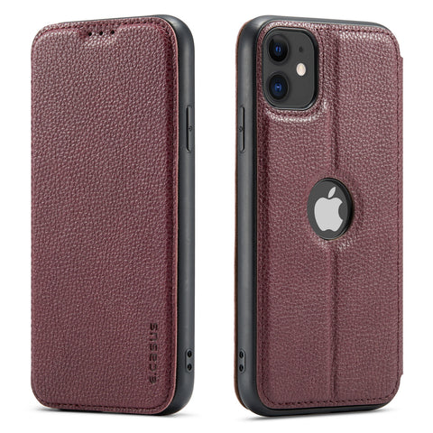 Casus® Slim Logo View Smooth Leather Magnetic Wallet Case For iPhone 11 | iPhone 11 Pro Max