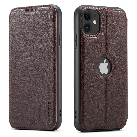 Casus® Slim Logo View Smooth Leather Magnetic Wallet Case For iPhone 11 | iPhone 11 Pro Max