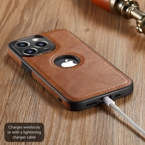 iPhone 13 Pro Max Logo View Case Leather Slim Luxury Classic Cover