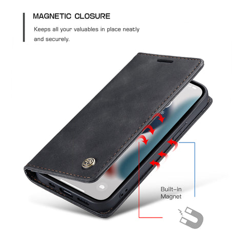 iPhone 14 Plus Wallet Case Leather Classic Luxury Cover