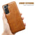 MOHEYO Slim Thin Vegan Leather Case Luxury Classic Cover Compatible with Samsung Galaxy S21 Plus 5G