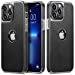 MOHEYO Logo View Compatible with iPhone 13 Pro Case Slim Premium Vegan Leather Classic Luxury Elegant Thin Cover (2021) 6.1"