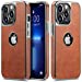 MOHEYO Logo View Compatible with iPhone 13 Pro Case Slim Premium Vegan Leather Classic Luxury Elegant Thin Cover (2021) 6.1"