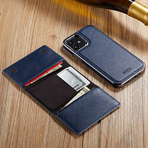 MOHEYO Designed for iPhone 12 Pro I iPhone 12 Case Compatible with MagSafe Charger Magnetic Removable Wallet Card Holder Slim Thin Leather Cover