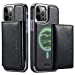 MOHEYO Designed for iPhone 12 Pro Max Case Compatible with MagSafe Charger Magnetic Removable Wallet Card Holder Slim Thin Leather Cover
