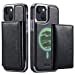 MOHEYO Designed for iPhone 13 Case Compatible with MagSafe Charger Magnetic Removable Wallet Card Holder Slim Thin Leather Cover