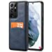MOHEYO Compatible with Samsung Galaxy S21 Ultra Back Wallet Card Holder Slot Case with Side Grip PU Leather Slim Thin Cover
