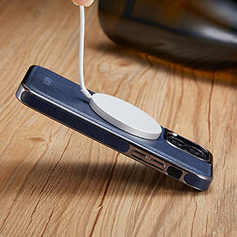 MOHEYO Designed for iPhone 12 Pro Max Case Compatible with MagSafe Charger Magnetic Removable Wallet Card Holder Slim Thin Leather Cover