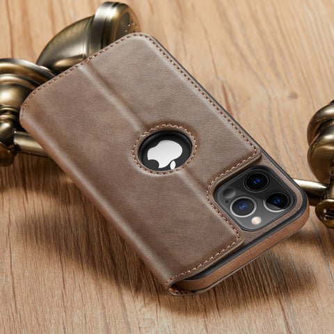 iPhone 12 Pro Max Case Wallet Leather Card Holder Logo View Cover