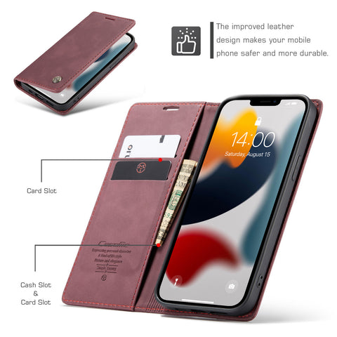 iPhone 14 Wallet Case Leather Classic Luxury Cover