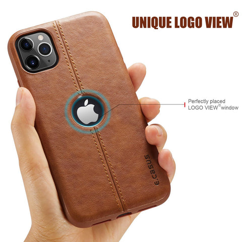 iPhone 11 Pro Max Case Logo View Slim Leather Thin Luxury Classic Cover