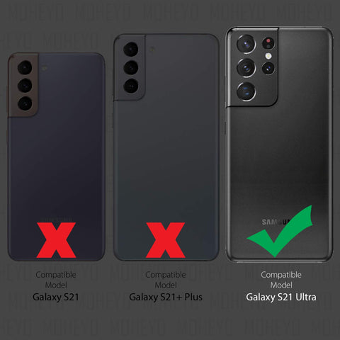 MOHEYO Slim Thin Vegan Leather Case Luxury Classic Cover Compatible with Samsung Galaxy S21 Ultra 5G