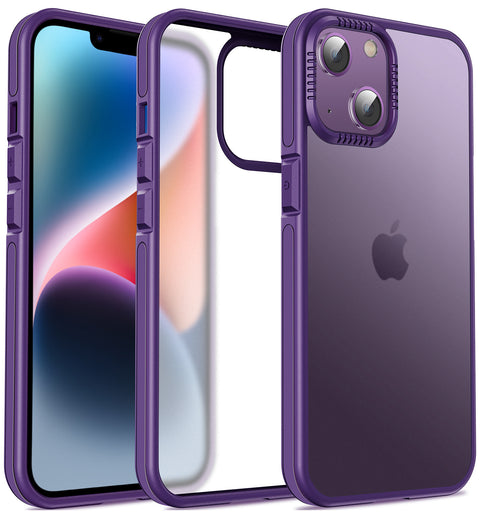 iPhone 14 Frosted Matte Case Shockproof TPU Frame Cover