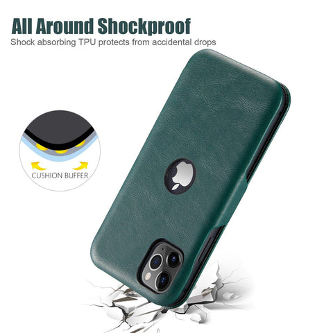 MOHEYO Compatible with iPhone 12 Pro Max Slim Card Holder Slot Case PU Vegan Leather Thin Magnetic Flip Cover