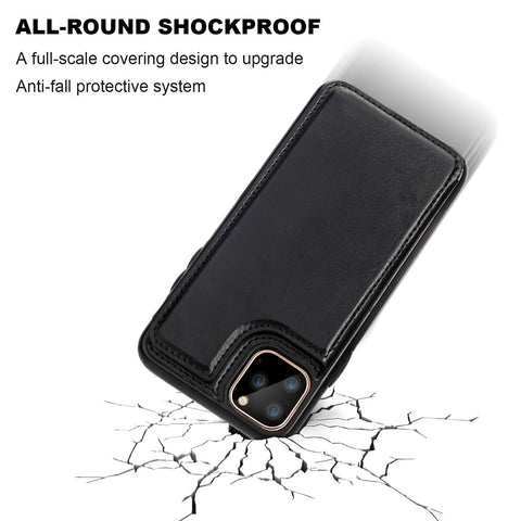 Casus® Leather Back Magnetic Wallet Case For iPhone 11 | iPhone 11 Pro Max