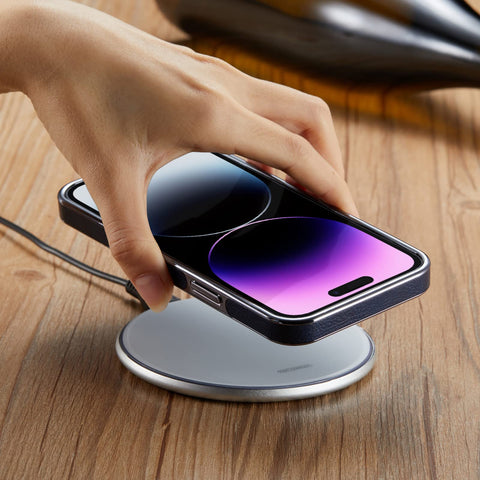 MOHEYO Designed for iPhone 14 Plus Case Removable Wallet Card Holder Magnetic Compatible with MagSafe Slim Thin Vegan Leather Cover