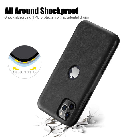 MOHEYO Compatible with iPhone 12 Pro Max Slim Card Holder Slot Case PU Vegan Leather Thin Magnetic Flip Cover