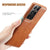 MOHEYO Slim Thin Vegan Leather Case Luxury Classic Cover Compatible with Samsung Galaxy S21 Ultra 5G (Brown)