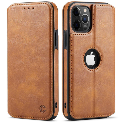 iPhone 11 Pro Case Leather Wallet Luxury Slim Logo View Cover