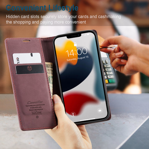 iPhone 14 Wallet Case Leather Classic Luxury Cover