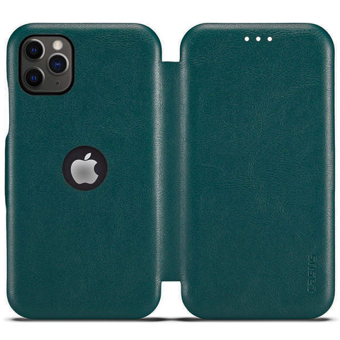 MOHEYO Compatible with iPhone 12 Pro Max Slim Card Holder Slot Case PU Vegan Leather Thin Magnetic Flip Cover