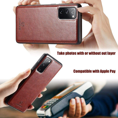 MOHEYO 2-in-1 Wallet Case Compatible with Samsung Galaxy A52 5G Vegan Leather PU Magnetic Detachable Removable Card Case Flip Cover