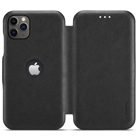MOHEYO Compatible with iPhone 12 Pro Max Slim Card Holder Slot Case PU Vegan Leather Thin Magnetic Flip Cover