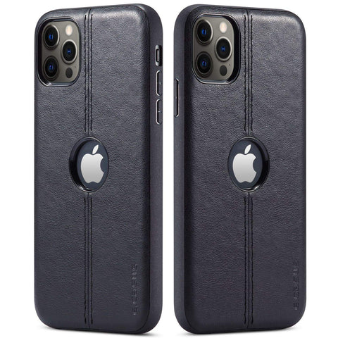 MOHEYO Compatible with iPhone 12 Mini Thin Premium Vegan Leather Luxury Case Classic Elegant Logo View Slim Cover