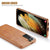 MOHEYO Slim Thin Vegan Leather Case Luxury Classic Cover Compatible with Samsung Galaxy S21 5G