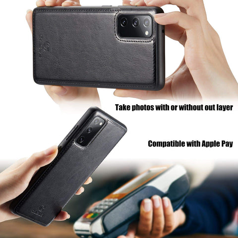 MOHEYO 2-in-1 Wallet Case Compatible with Samsung Galaxy A52 5G Vegan Leather PU Magnetic Detachable Removable Card Case Flip Cover