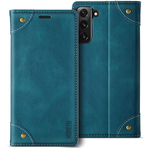 MOHEYO Compatible with Samsung Galaxy S21 Plus Wallet Case Flip Cover Soft PU Leather Classic Card Holder Pocket Slim Magnetic Closure
