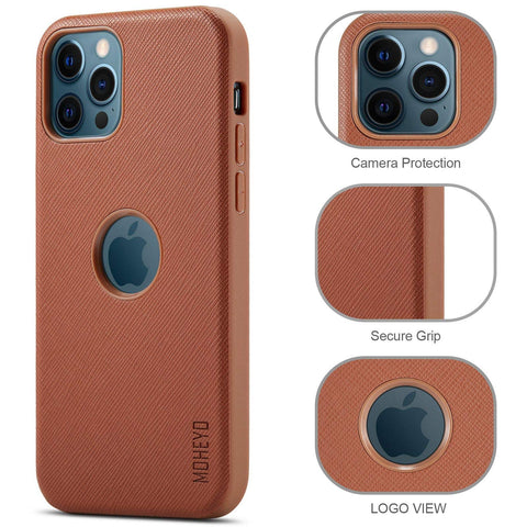 MOHEYO for iPhone 12 | 12 Pro Case Soft PU Leather Classic Elegant Cute Cover Slim Scratch Resistant Protective Phone Cases Compatible with iPhone 12 Pro/12 Pro Max/12 Mini (2020)