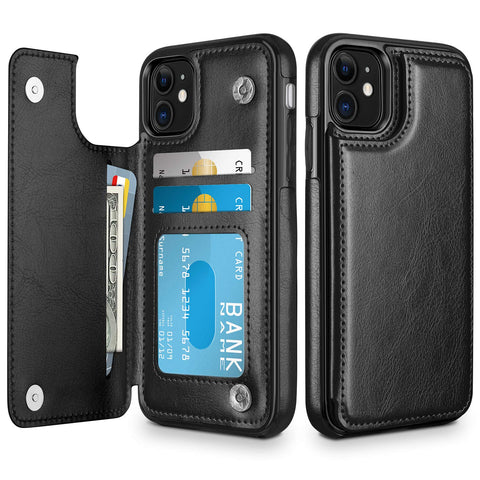 Casus® Leather Back Magnetic Wallet Case For iPhone 11 | iPhone 11 Pro Max