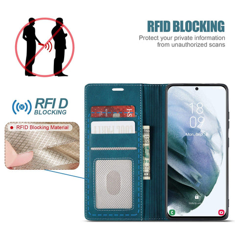 MOHEYO Compatible with Samsung Galaxy S21 Ultra Wallet Case Flip Cover Soft PU Leather Classic Card Holder Pocket Slim Magnetic Closure