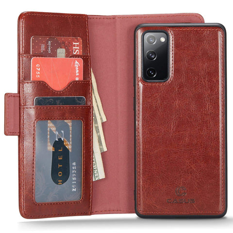 MOHEYO 2-in-1 Wallet Case Compatible with Samsung Galaxy A72 5G Vegan Leather PU Magnetic Detachable Removable Card Case Flip Cover